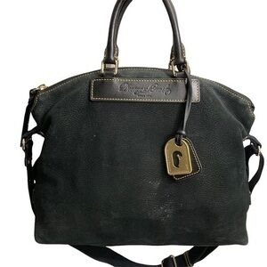 Dooney and Bourke moleskin and leather two way bag